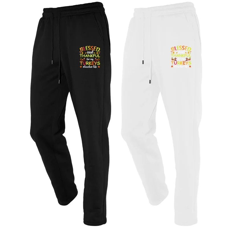 

Printed Fleece Men's Autumn Winter Casual Drawstring Men's Fashion Jogging Sports Sweatpants Trousers