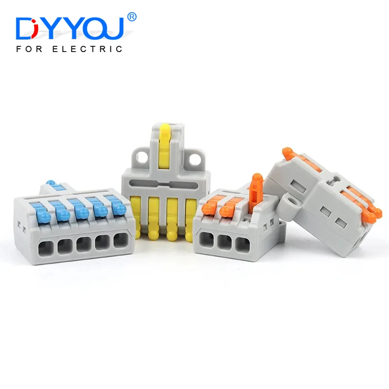 15/30/60/90PCS Quick Wire Connector 3 Color Set 3/4/5/6 Pin Compact Conductor Wiring Terminals 213/214 Splicing Cable Connectors