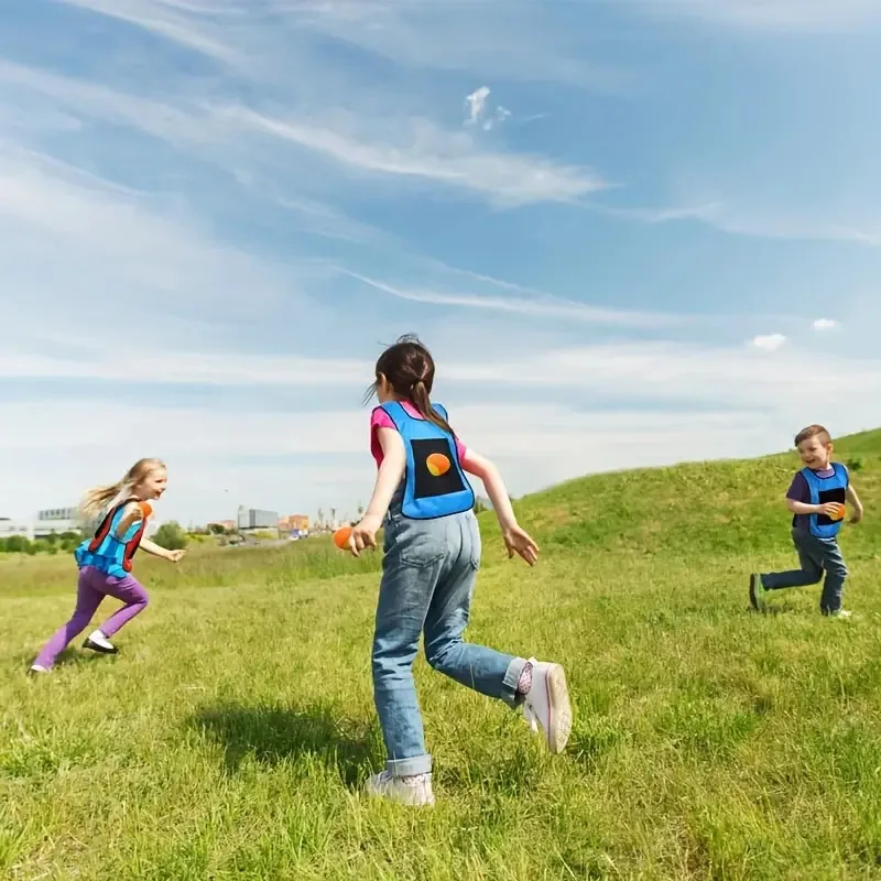 Accesorios de juego para deportes al aire libre, chaleco de Jersey pegajoso, chaleco de juego, chaleco con pelota pegajosa, juguetes para lanzar para niños, juguete deportivo