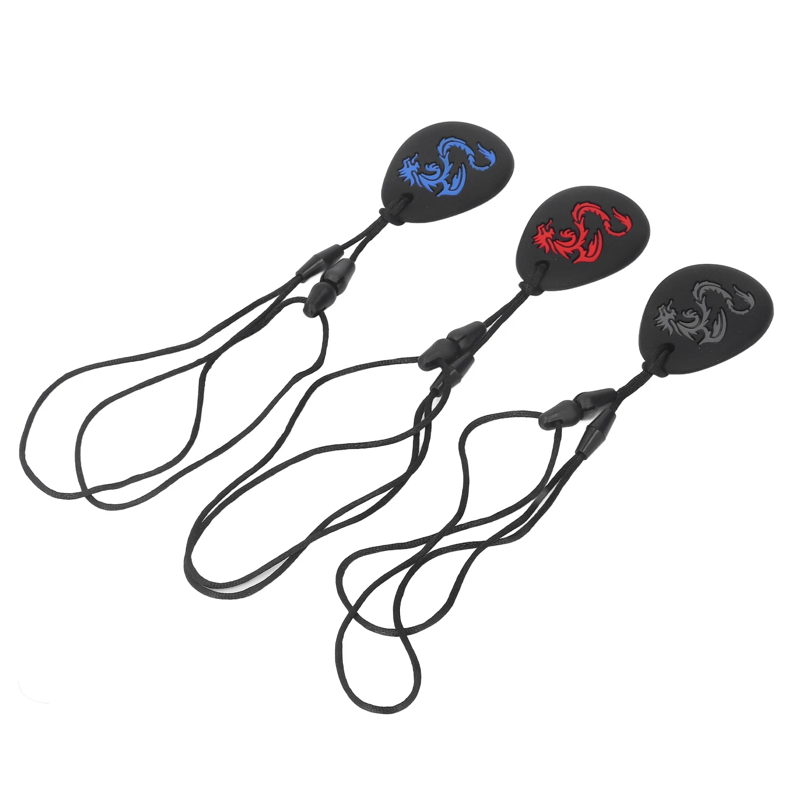 3pcs Baby Teethers Necklace Silicone Refrigerable Heat Resistant Soothing Gum Infants Teething Toys for Chewing
