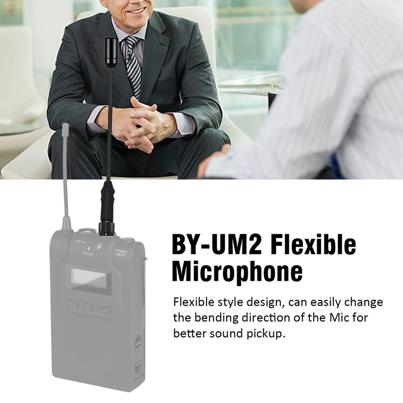 Microphone audio flexible omnidirectionnel à col de cygne de type verrouillage TRS pour microphone Lavalier sans fil, BY-UM2 3.5mm