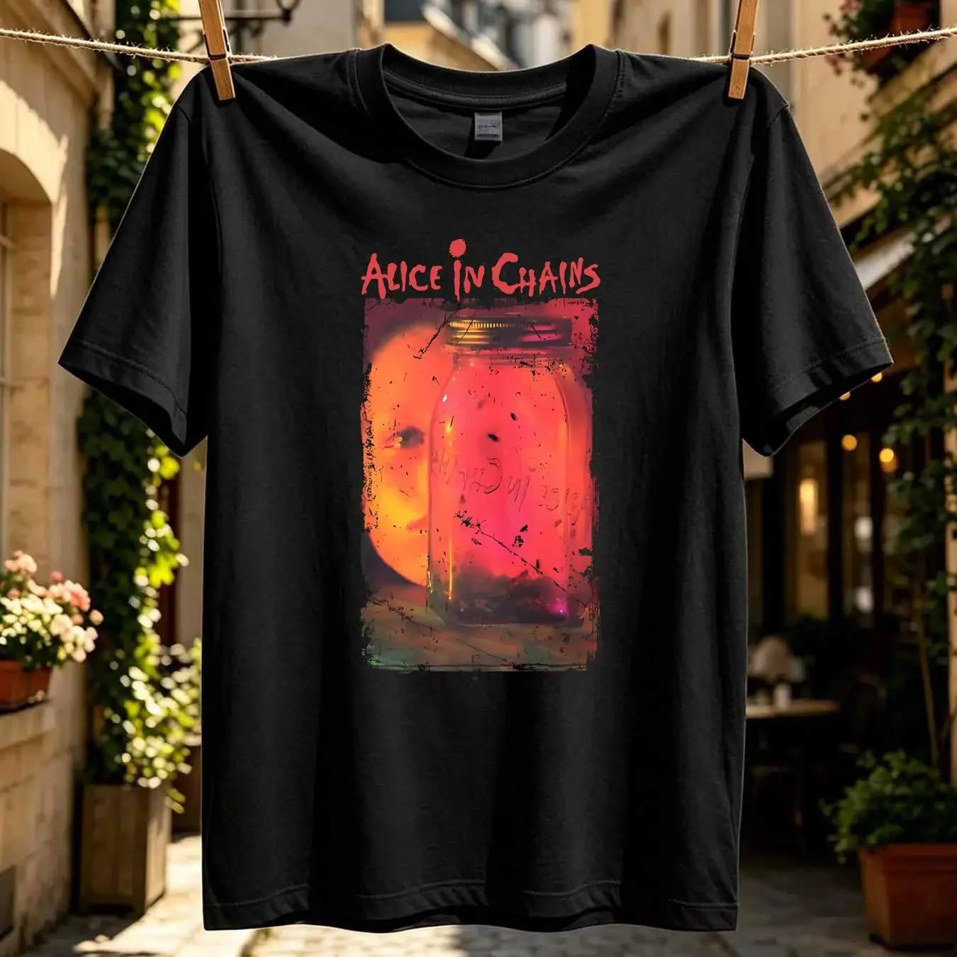 washed T Shirt Alice In Chain JAR OF FLIES NEW Authentic Licensed Front Back Design vintage Washed Stylish Unisex Versatile