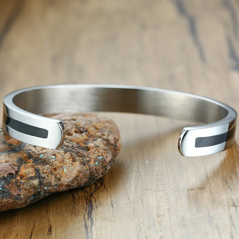 Vnox AUM OM Bangle Bracelet Men Women Stainless Steel Yoga Meditation Jewelry