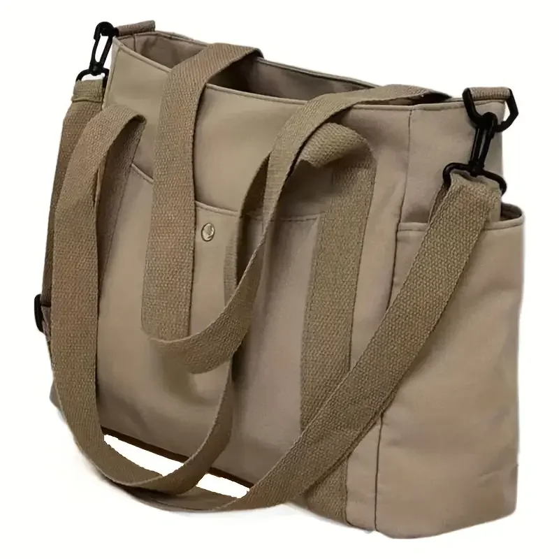 Bolso cruzado de nailon de gran capacidad, bandolera mensajero informal de Color sólido con correa extraíble, bolso de mano a la moda para mujer