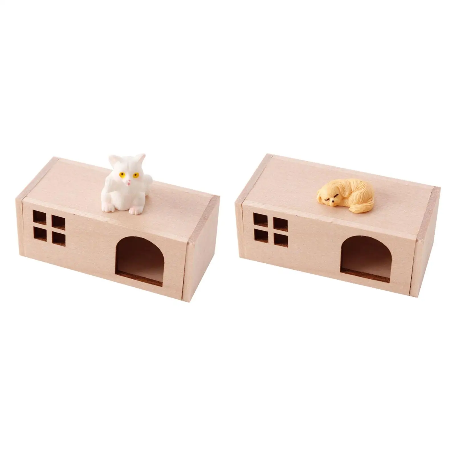 1/12 casa de bonecas em miniatura para casa de animais de estimação decoração cena de vida modelo de coleção de brinquedos