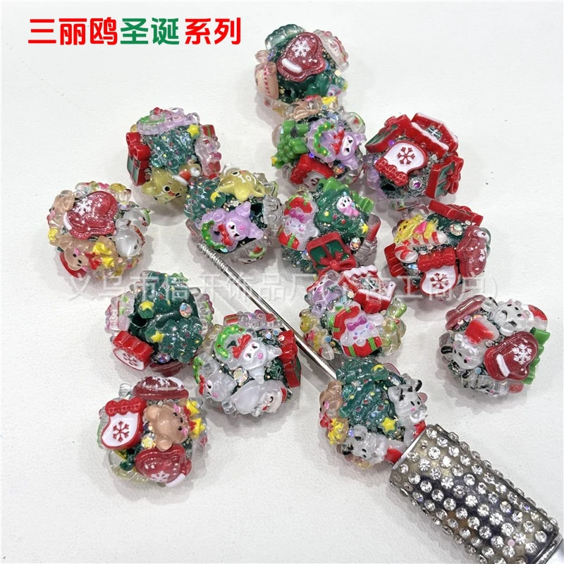 

Cartoon Anime Sanrio Christmas Beads Kawaii Halloween Series Bead Pen Accessories Handmade DIY Keychain Jewelry Pendant Material