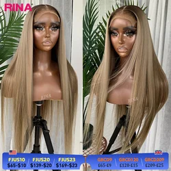 Ombre Blonde 13X6 13X4 Transparent Lace Frontal Wig Straight Blonde with 1B Roots Wig Human Hair Lace Front Wig 5X5 Closure Wig