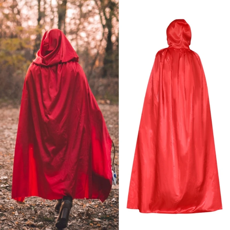 80cm/120cm/150cm Hooded Cloak Hooded Robe Cloak Witch Devil Vampires Cosplay Fancy Cape for Halloween