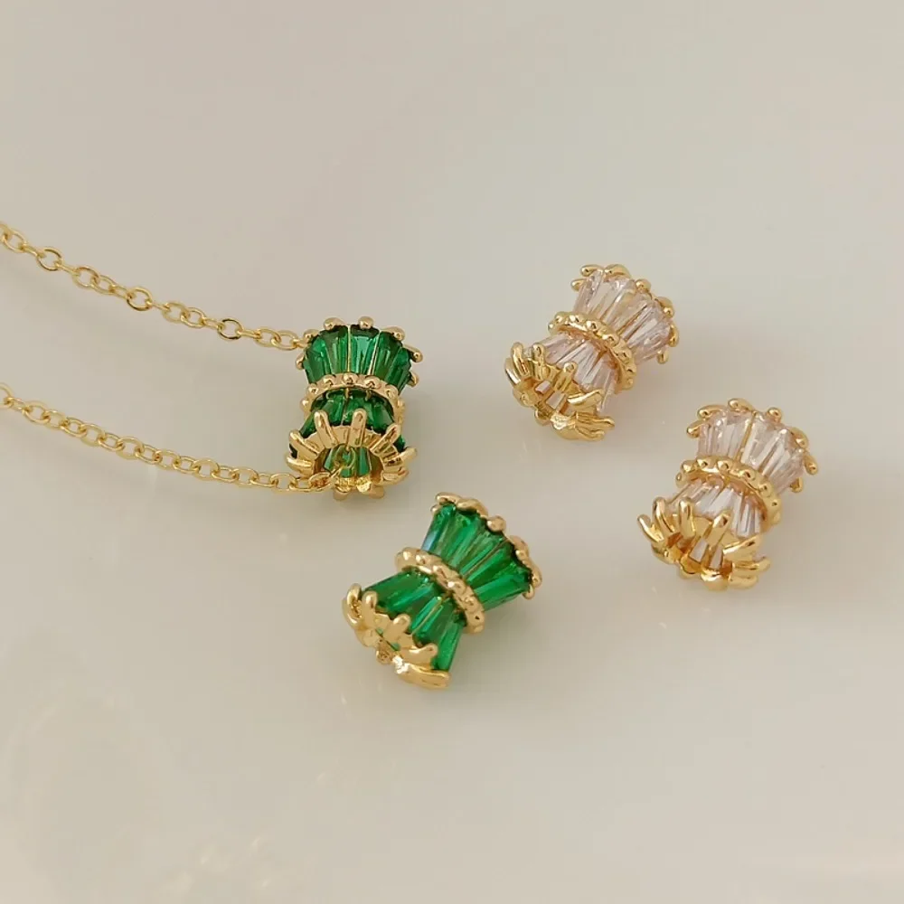 

14K gold-plated and set with T-shaped zircon, Lulutong Little Waist bracelet, beaded and interlocking pendant DIY accessory