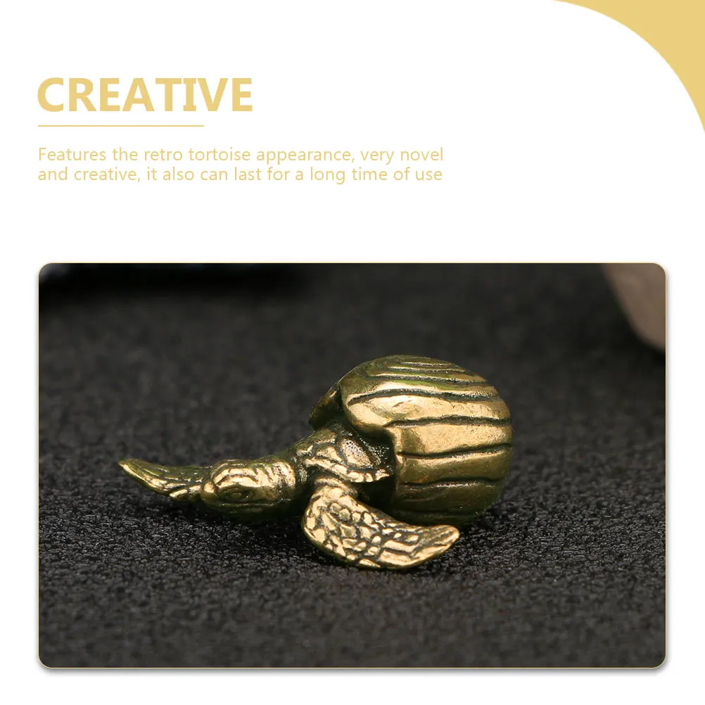 Миниатюрная фигура черепахи из латуни, ретро украшение для стола в офисе или дома