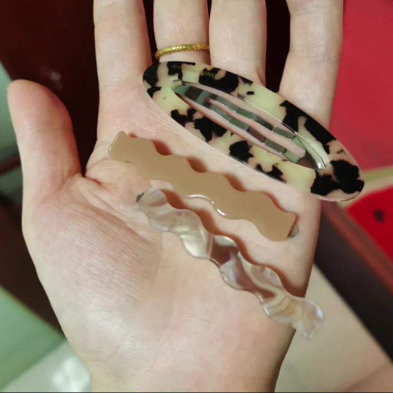 High-end Forehead Bangs Straight Clip Side Clip Sidebb Clips 3Pcs Acetate Hair Clips for Women  Hair Styling Accessories 2025New