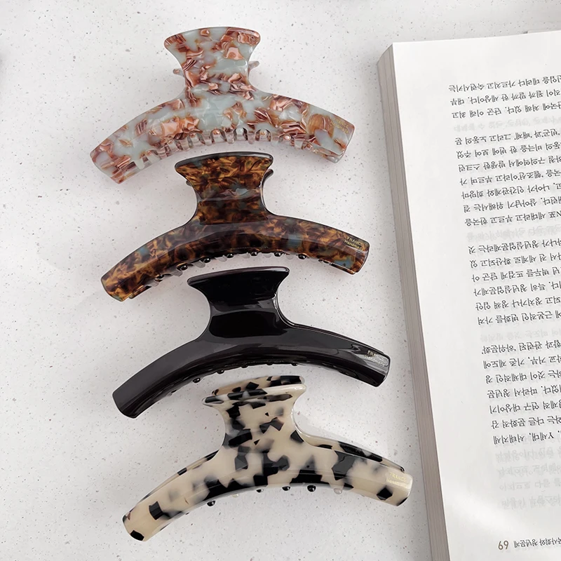 Die kleine Krümmung ist genau richtig ~ Koreanische FRANKREICH große lockige Haarspange mit Leopardenmuster, französische Retro-Pferdeschwanz-Clip