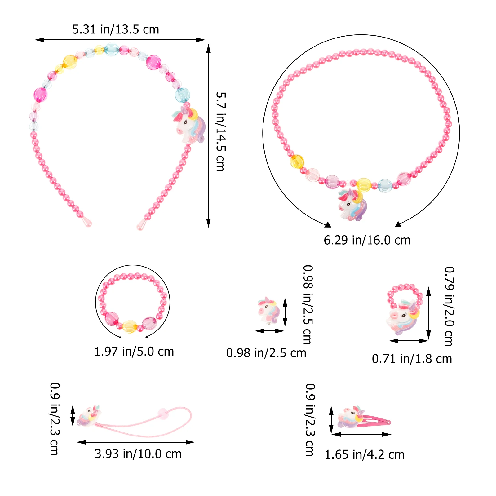 

Children's Necklace Set Little Girl Jewelry Princess Kit Unicorn for Girls Kids Choker Necklaces 10 Piece