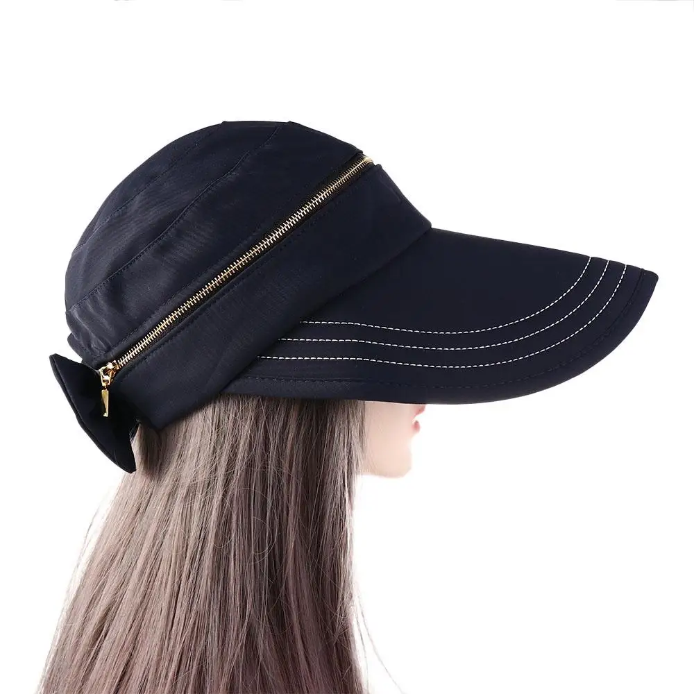 

Female Visor Hat Solid Color Cycilng Ladies Empty Top Big Brim Women Cap Fisherman Hat Bucket Hat Removable Sun Hat