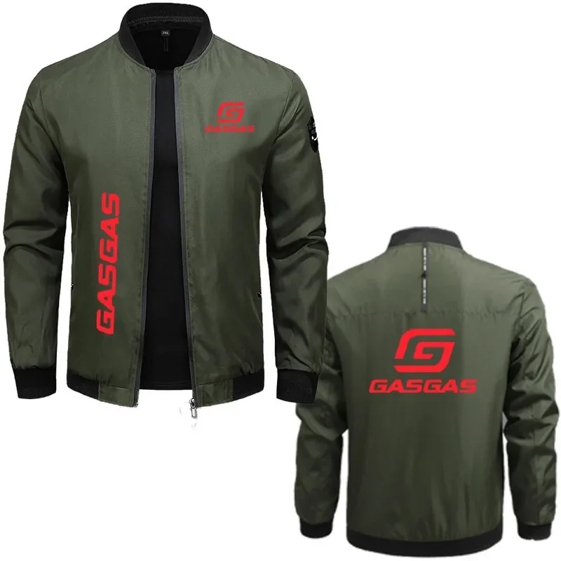 Men\'s Jacket Motorcycles GasGas Printed New tactical jacket for men Classic Fashion zipper Solid Color High-end Male coat