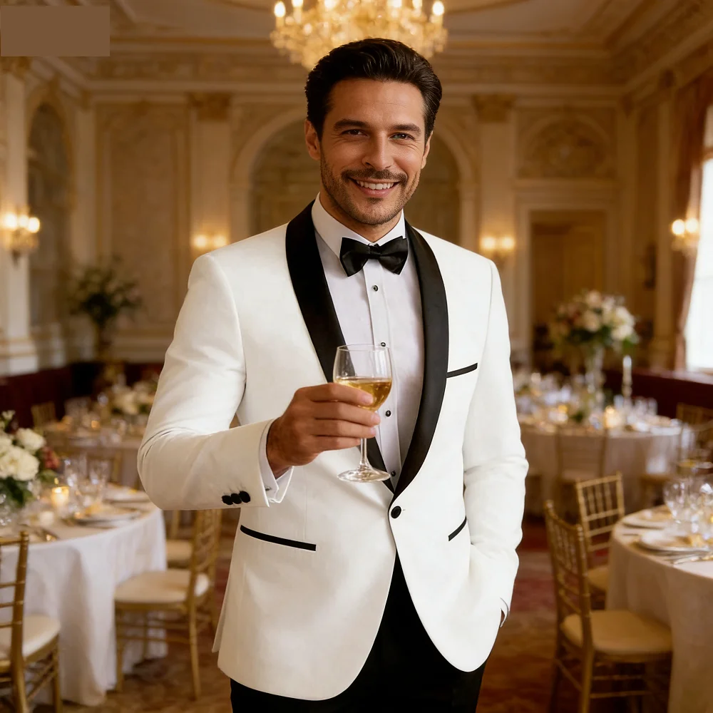 

Мужской приталенный повседневный однотонный пиджак для жениха, свадебный костюм, пиджак для шафера, смокинг для ужина, модный деловой пиджак