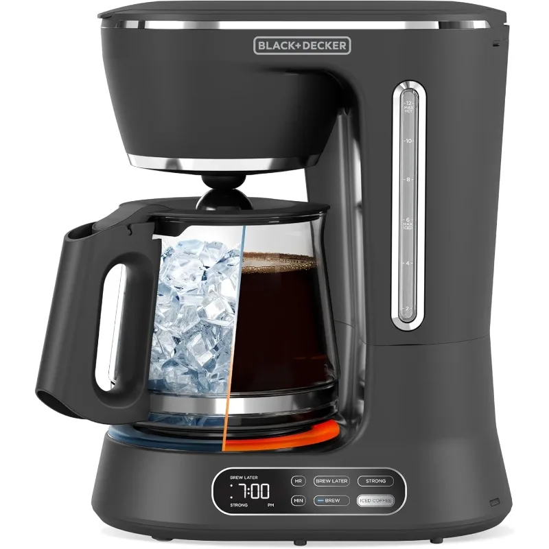 

12-Cup Digital Coffee Maker, Iced or Hot Coffee, Programmable, Quick Touch, 4-Hour Keep Warm