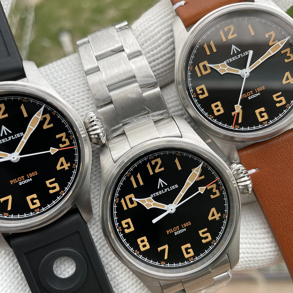 ساعة يد كوارتز جديدة رسمية من STEELFLIER SF740V سوبر C3 مضيئة 200 متر مقاومة للماء VH31 حركة كتم الصوت ساعة عمل عصرية للرجال