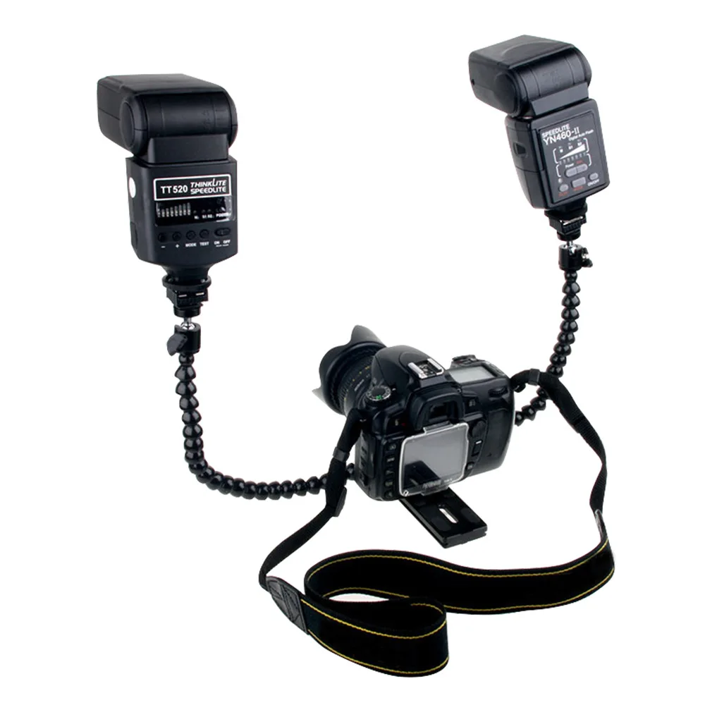 Universal dual lamp holder, dual head live streaming mobile phone holder, DSLR camera, dual flying swallow flash holder