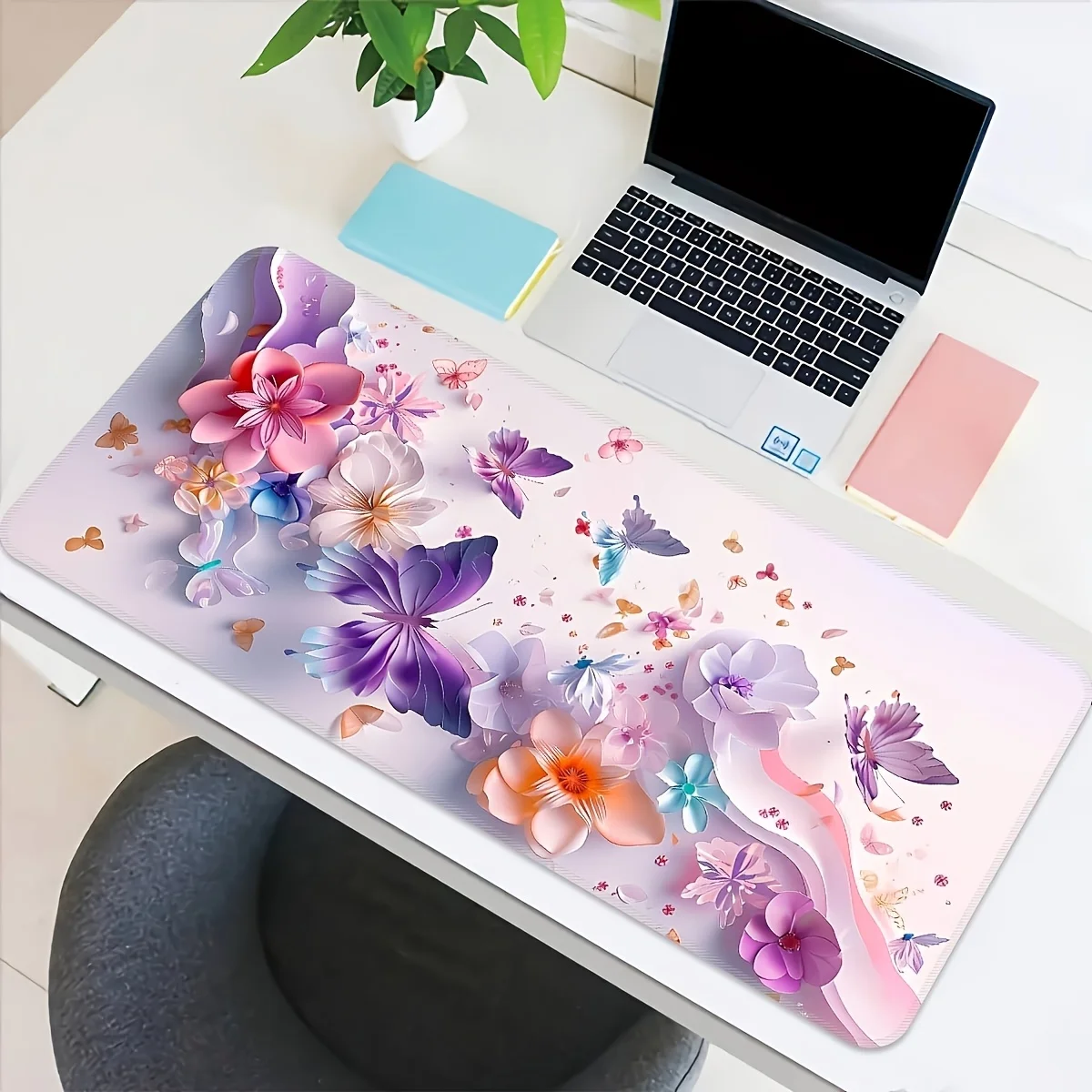 CIFBUY 3D Butterfly Large Gaming Mouse Pad  Non-Slip Rubber Base, Durable Office Home Workstation Accessories Gift