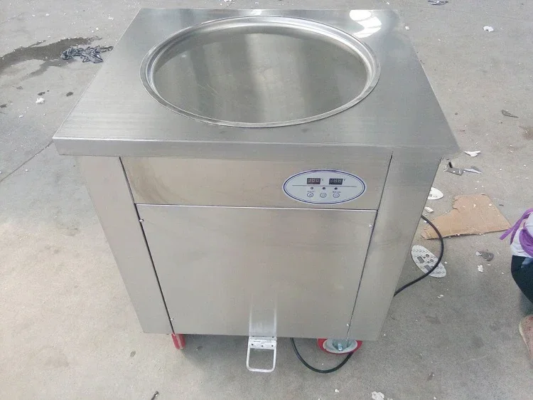 

Stainless steel 45/50cm single round fried ice cream machine with fine copper condenser