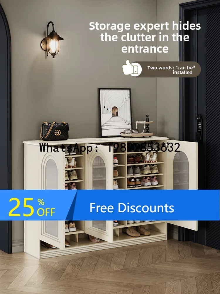 YFY Cream Style Shoe  Entryway  Integrated Home Indoor Large Capacity Shoe  New 2025 Hot-Selling Living Room Partition