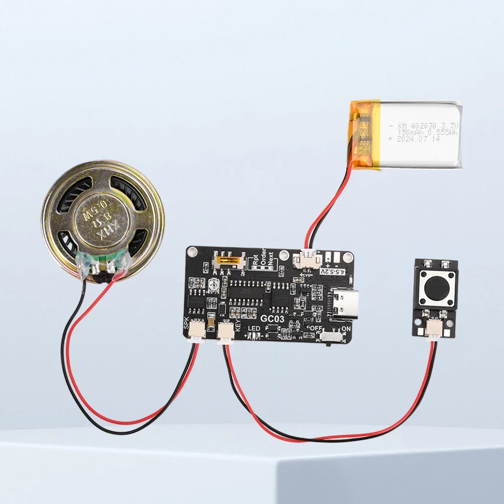 GC03 Magnetron Recording Card Movement Music Cover Wall Refrigerator Stickers Creative Gift Box Birthday Card MP3 Download Voice