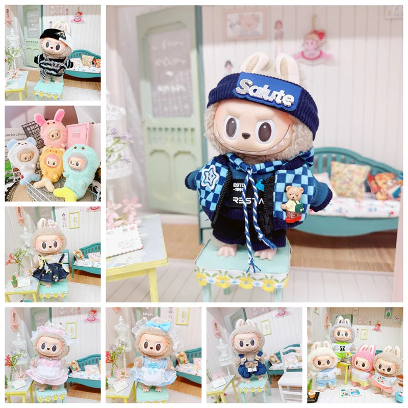 Mini Vêtements de Course en Peluche Kawaii de 17cm, Accessoires pour Poupées Kpop Coréennes, Exo Labubu Idol, Salopette, Jupe, Cadeau DIY