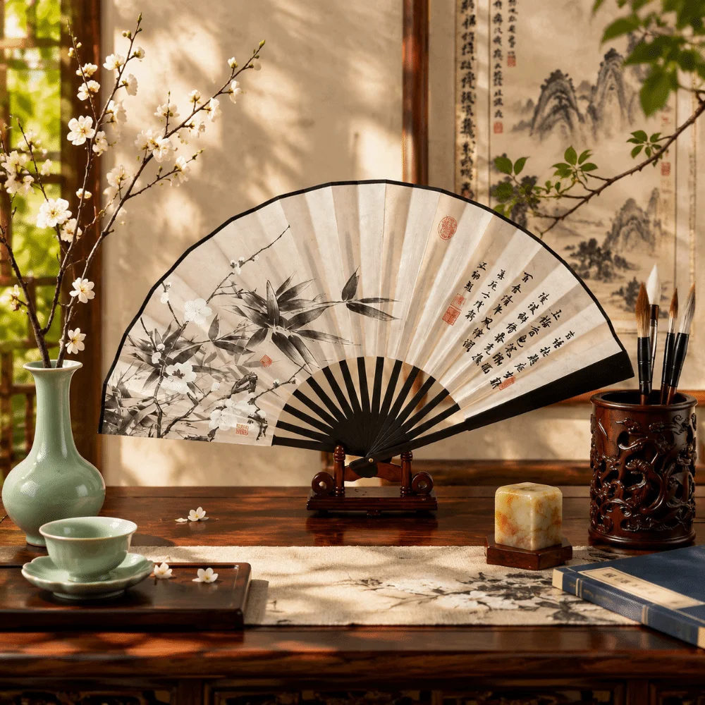 Decoration Collapsible Hand Fan Cloth Chinese Style Dancing Hand Fan Home Ornaments Butterfly Bird Ancient-style Folding Fan