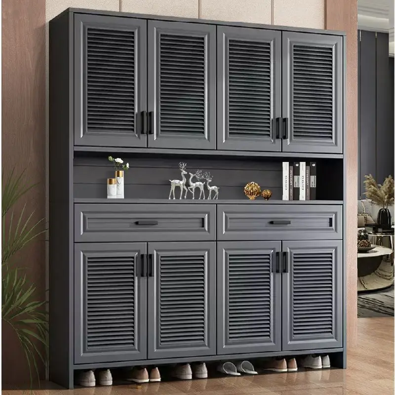 

Aluminum alloy shoe cabinet household entrance foyer porch cabinet villa courtyard outdoor waterproof and sunscreen balcony lock