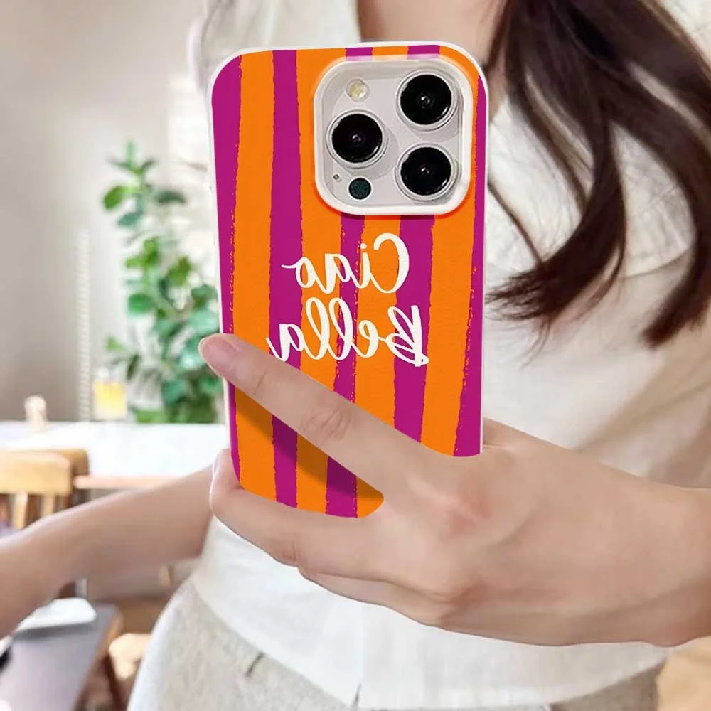 Boho Vibes Ciao Bella Handyhülle für iPhone 17 16 15 14 13 12 11 Pro Max 16 15 Plus XR Silikon Matt Weich Stoßfest – Detail 4