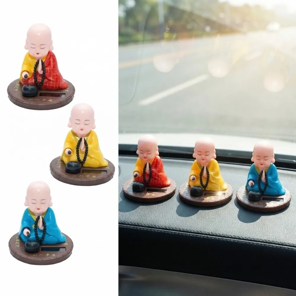 Devout Prayer Solar Nodding Buddha Nodding Wealth Coming Buddhist Monk Figurines Good Lucky Successfully Beating Wooden Fish