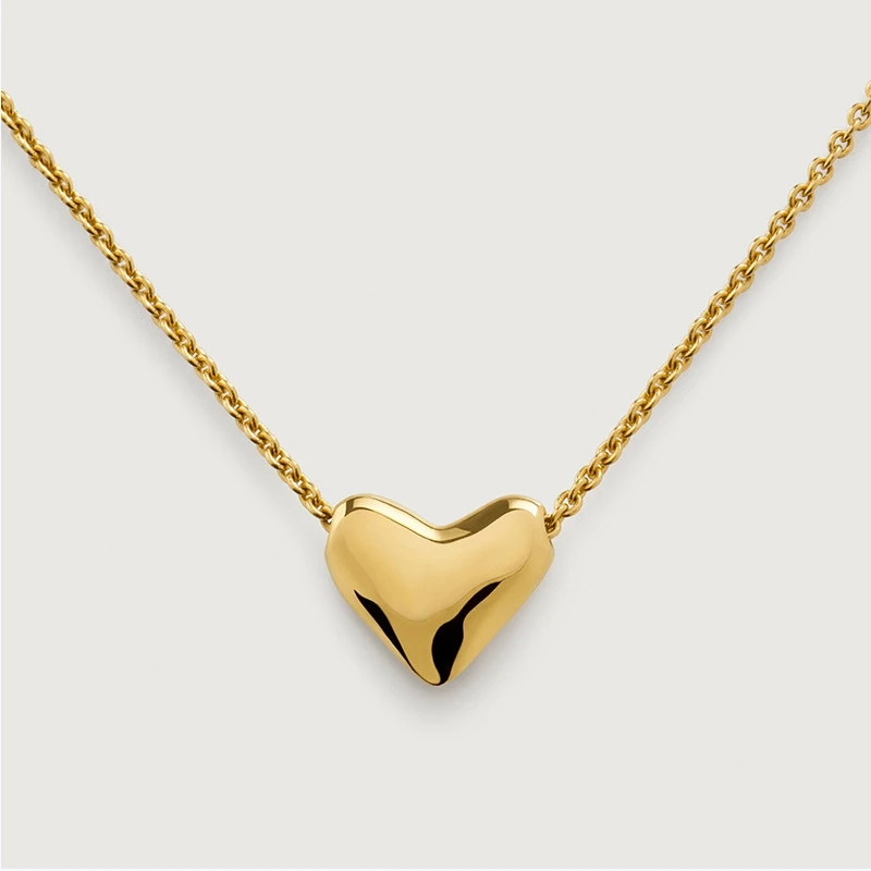 S925 silver necklace for women, featuring a slideable classic heart-shaped niche design, exuding a light luxury and high-end fee