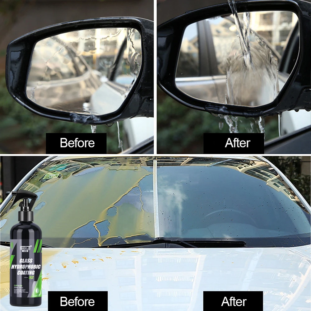 HGKJ S2 Glass Long Lasting Ceramic Windshield Nano Hydrophobic Protection Coating Safe Driving Clear Vision Car Accessories