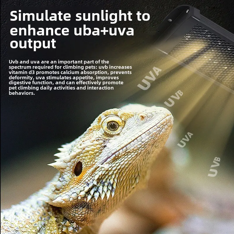 

Long UVB LED Lamp For Reptile Pets IP65 Calcium Supplement Basking Lamp Anti-Escape Net UVA Lamp For Turtle Tortoise Breeding