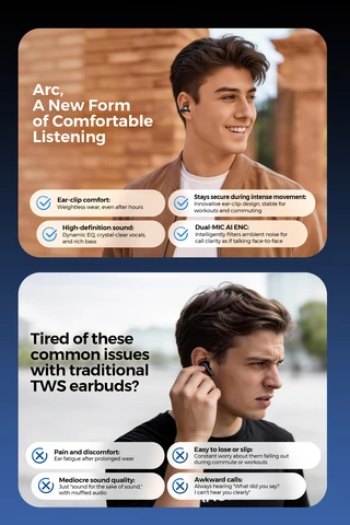 SoundPEATS Arc Open Ear Bluetooth Наушники