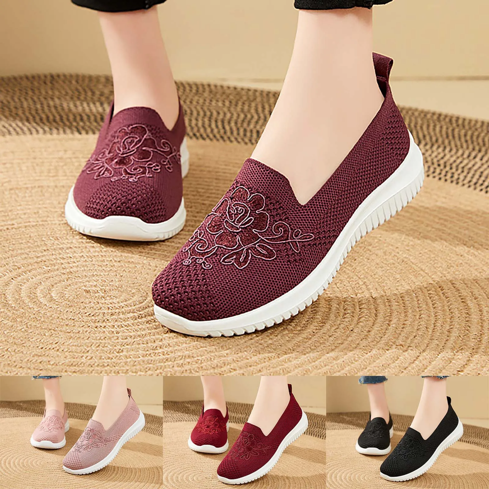 Women's Knitted Breathable Soft Casual Tennis Shoes for Women Colorful Casual Shoes for Women Wedges Casual Sandal for Women