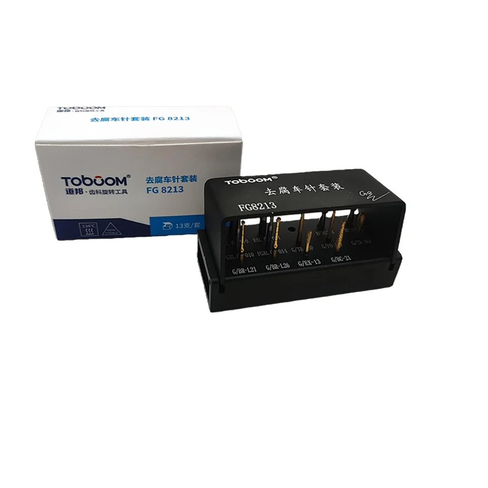 

Toboom Dental Turbine Drill Bits Set 13pcs/Pack Caries Remove Cavity Preparation Burs Professional Dentistry Caries Cleaning Kit