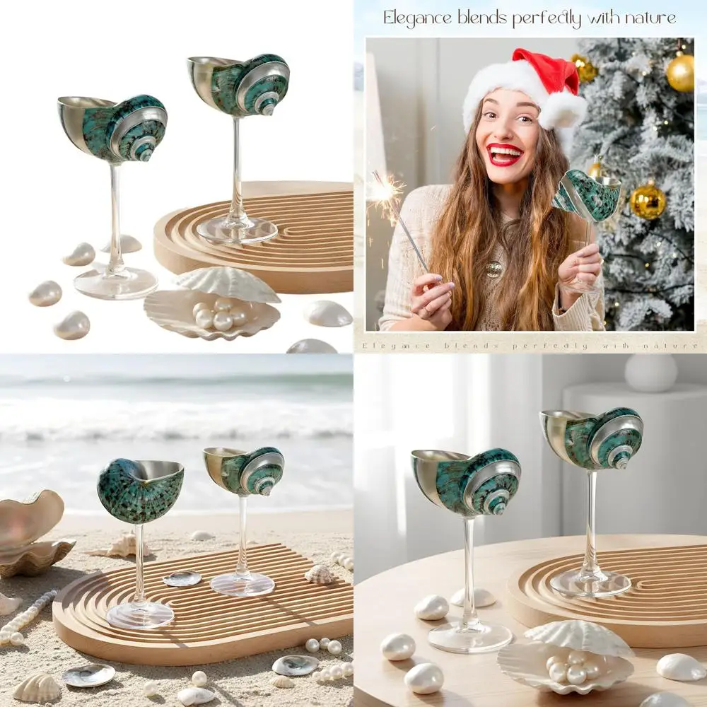 

Бокалы для вина Green Conch без ножки, с прозрачным основанием, набор из 2 штук для свадеб, вечеринок и особых случаев