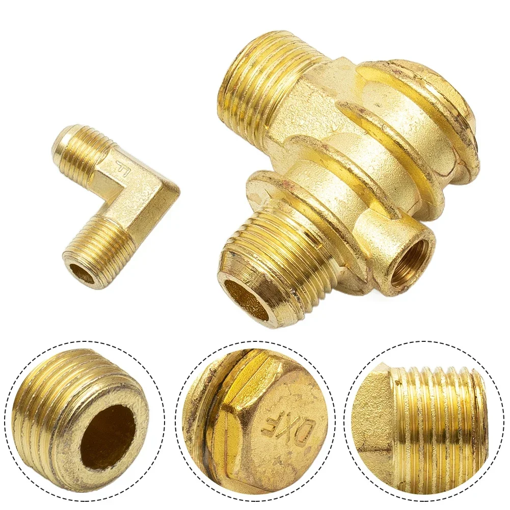 3-Port Check Valve Brass Male-Threaded Workshop Zinc Alloy Check Valve Replacement For Air Compressor Power Tool Accessories