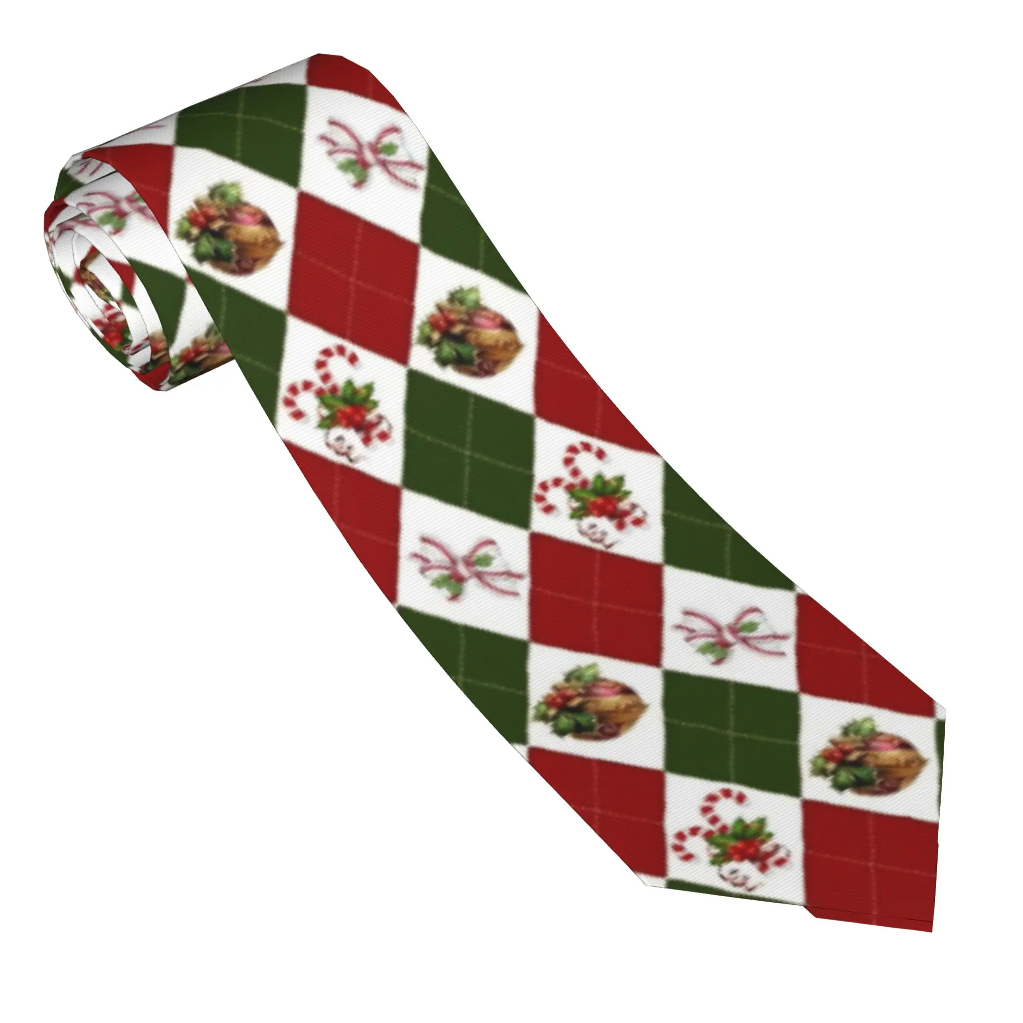 Christmas Red Green Checkered Neckties Skinny Polyester 8 cm Narrow  Neck Ties for Men Shirt Accessories Gravatas Wedding Office