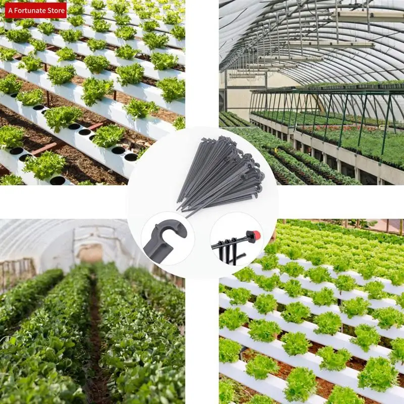 

Опорные колья для орошения, трубчатый шланг 1/4 дюйма для овощных садов, клубов, трав, садов, черный, 800 шт.-A78G