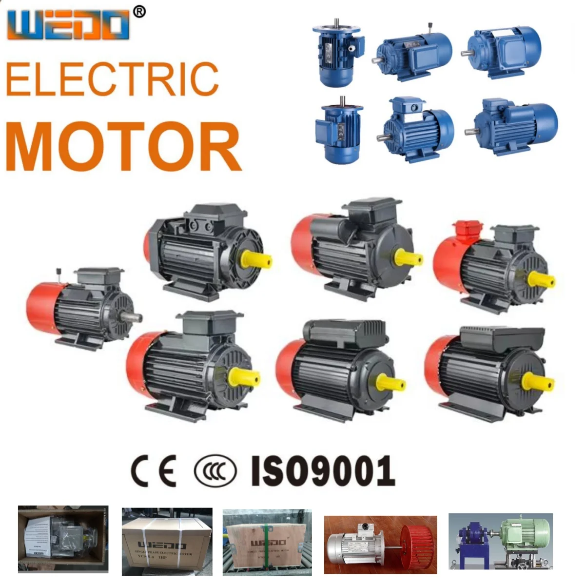 MOTORES ELETRICOS WEDO MS SÉRIE MS100L2-6 2HP 6POLES CAIXA DE ALUMINUM DE ALTA EFICÊNCIA MOTORES DE INDUCÇÃO ASINCHRONOS TREFAS