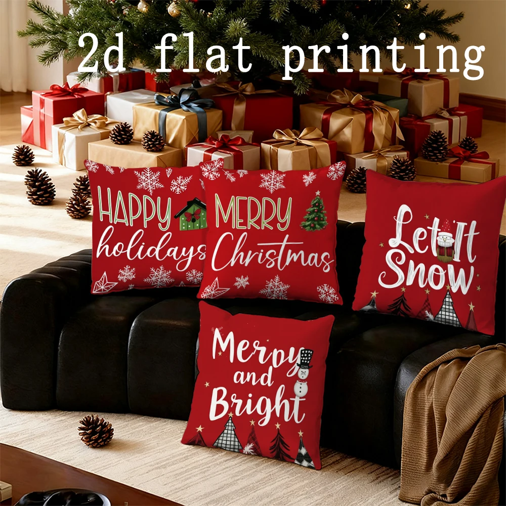 

Домашний декор с Рождеством Let It Snow подходит для дивана, спальни, автомобиля, наволочка, прямоугольная подушка для спины