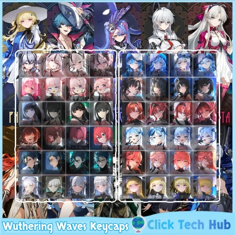 

Коллекционные кейкапы Wuthering Waves (1 шт.) с тематикой игры и аниме, PBT, Shorekeeper, для механических клавиатур