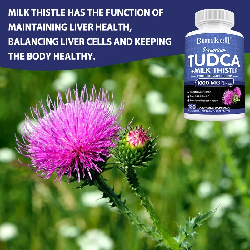 TUDCA + Milk Thistle Blend - 1000 Mg, Supports Healthy Liver Function, Intestinal Health, and Promotes Gallbladder Health