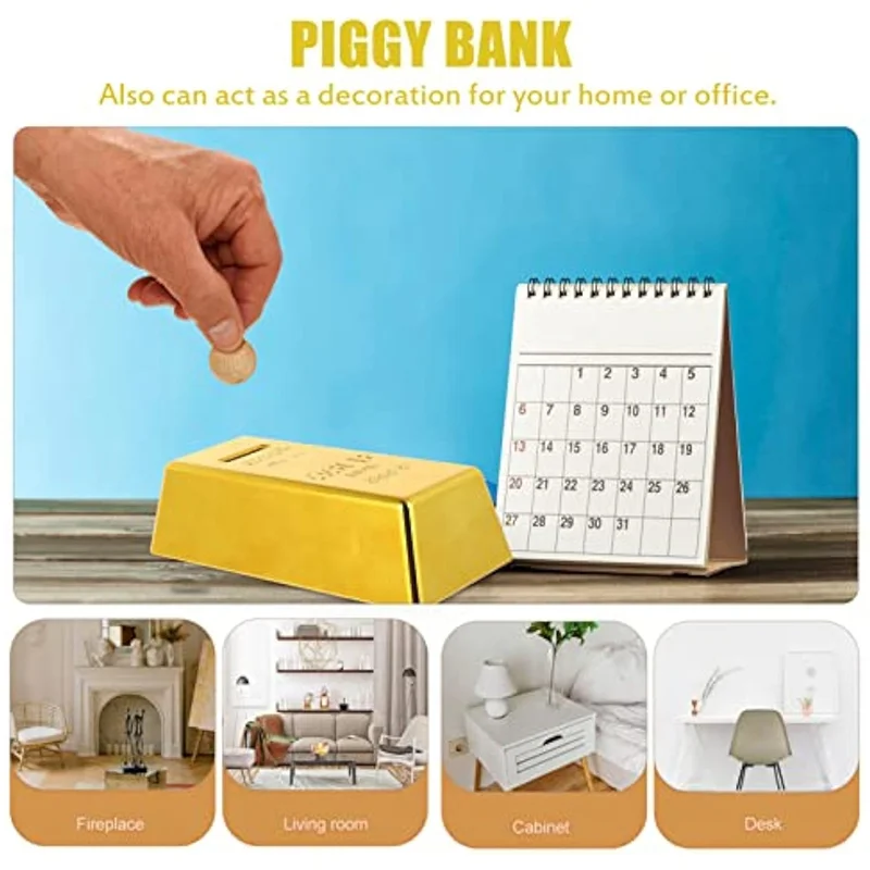 Simulated Gold Bricks, Children's Piggy Bank, Piggy Bank, Plastic Decorative Ornaments, House Games-ABVP