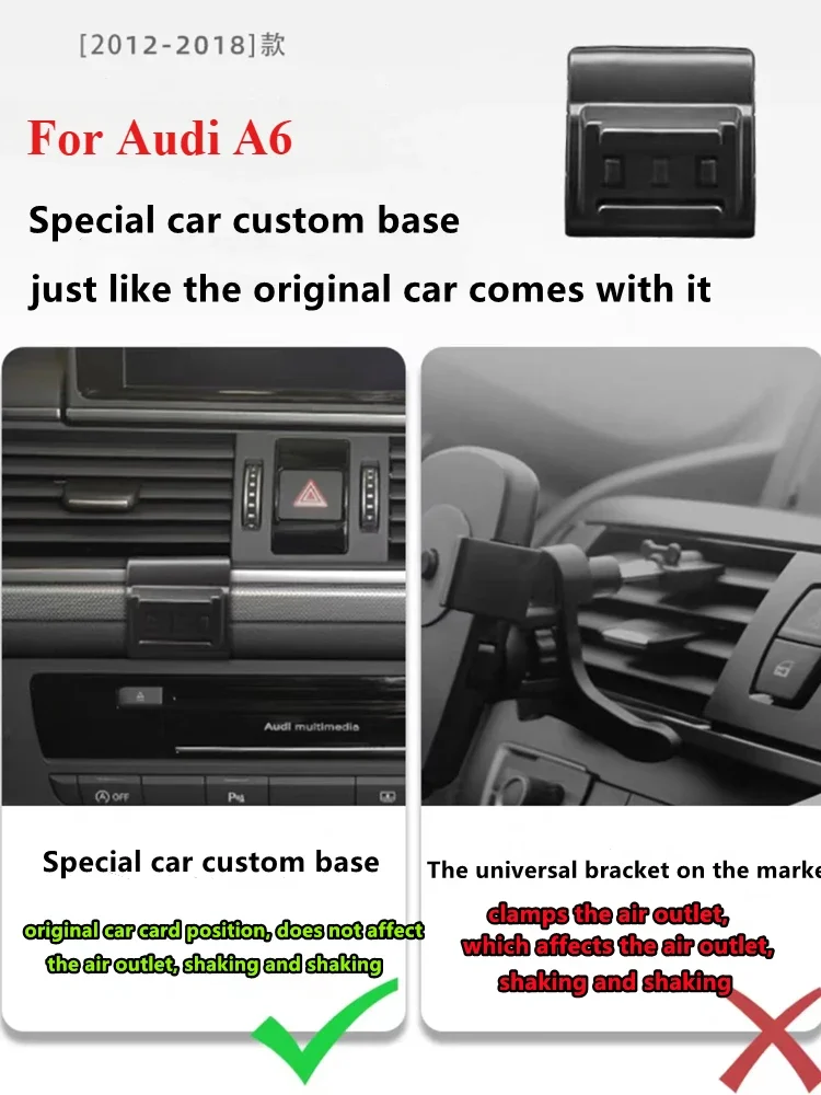 

2012-2018 For Audi A6 Phone Holder Wireless Charger Car Cell Mobile Phones Mount Bracket GPS Support