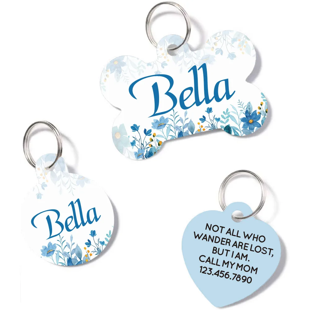 

1 pc Botany NEW Dog Tag UV Print Tags Personalized Pet ID Tag Pet ID Name Number Address For dog Pets