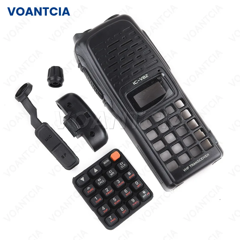 

Replacement Black Front Cover Housing Shell Case with Volume Channel Knobs Keyboard for IC-V82 Two Way Radio Walkie Talkie